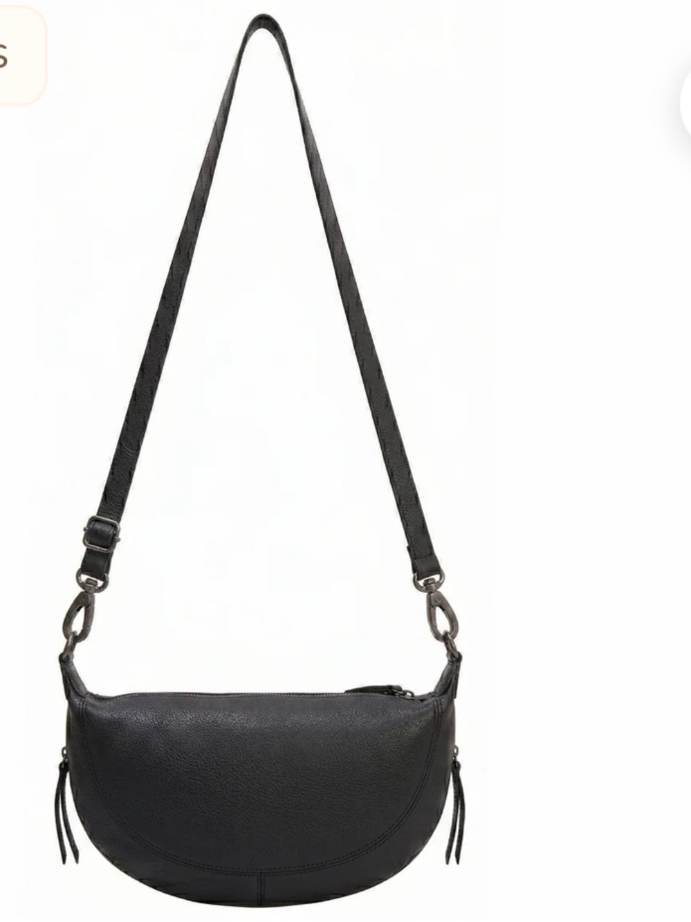 Latico Crosby Handcrafted Leather Crossbody Sling Bag Black